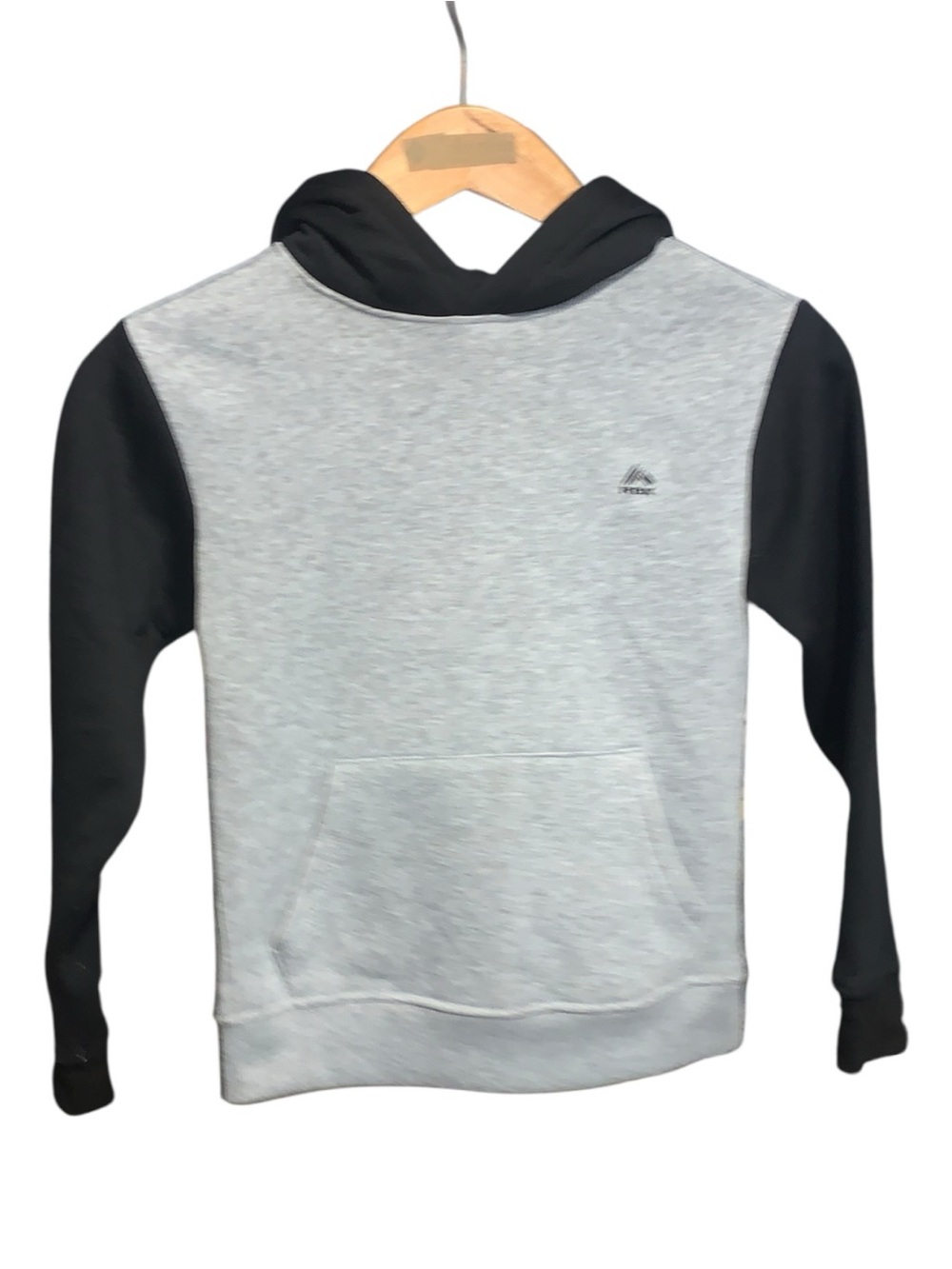 RBX Boys 7 Black Gray 2 Tone Hoodie Pullover Sweatshirt
